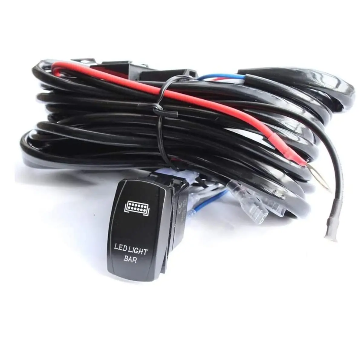 12V 40A Fuse Relay Rocker Switch Kit Off Road Led Light Bar Wiring Harness Kit 1