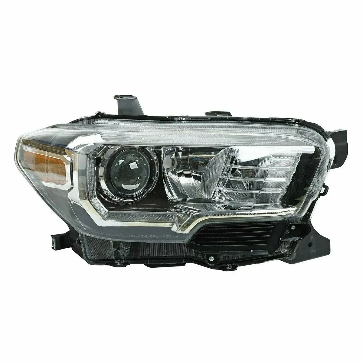 16-20 Toyota Tacoma Black Trim Projector Headlight W/Led Drl Right Passenger 1