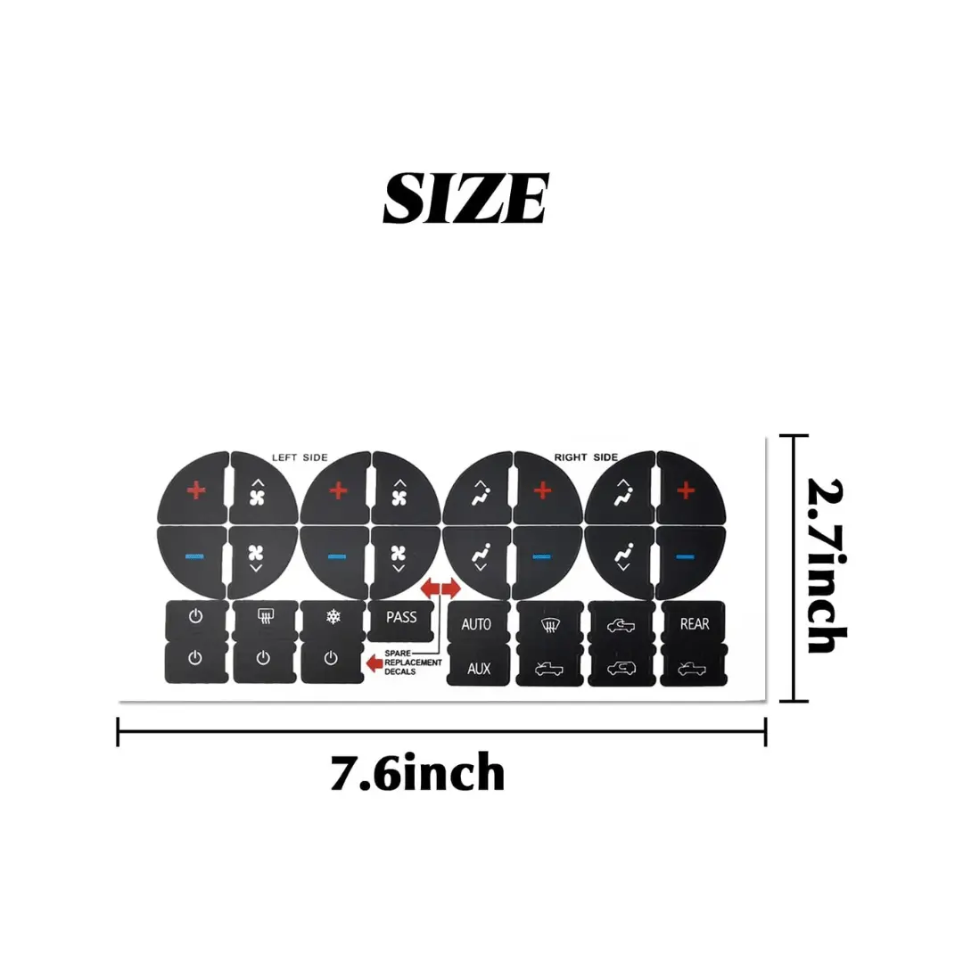 1X A/C Dash Button Repair Kit Sticker Fit Replacement Adhesive For Ruined Faded Auto Climate Control Decals 1