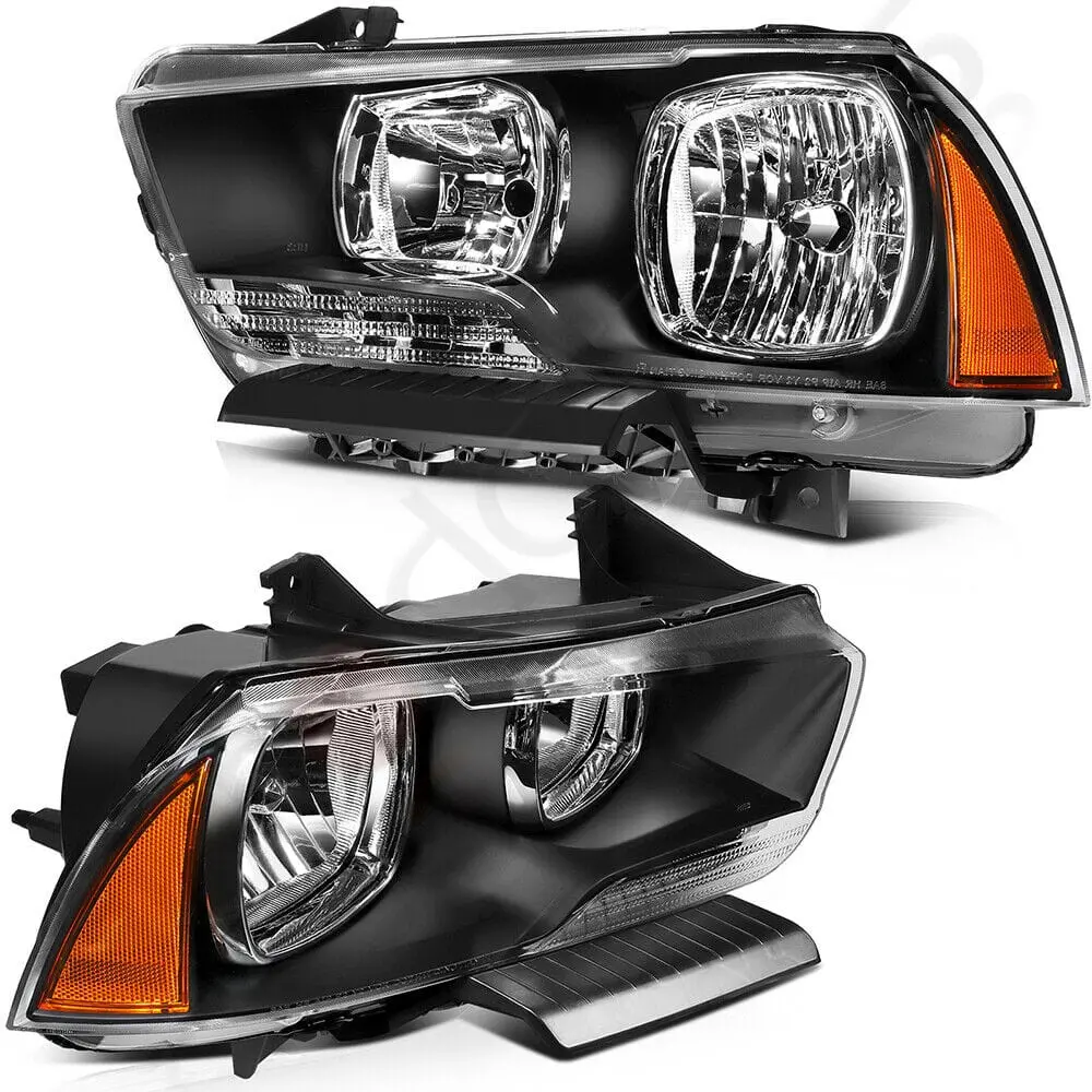 2011-2014 Dodge Charger Headlamps Assembly Black Driver & Passenger 1