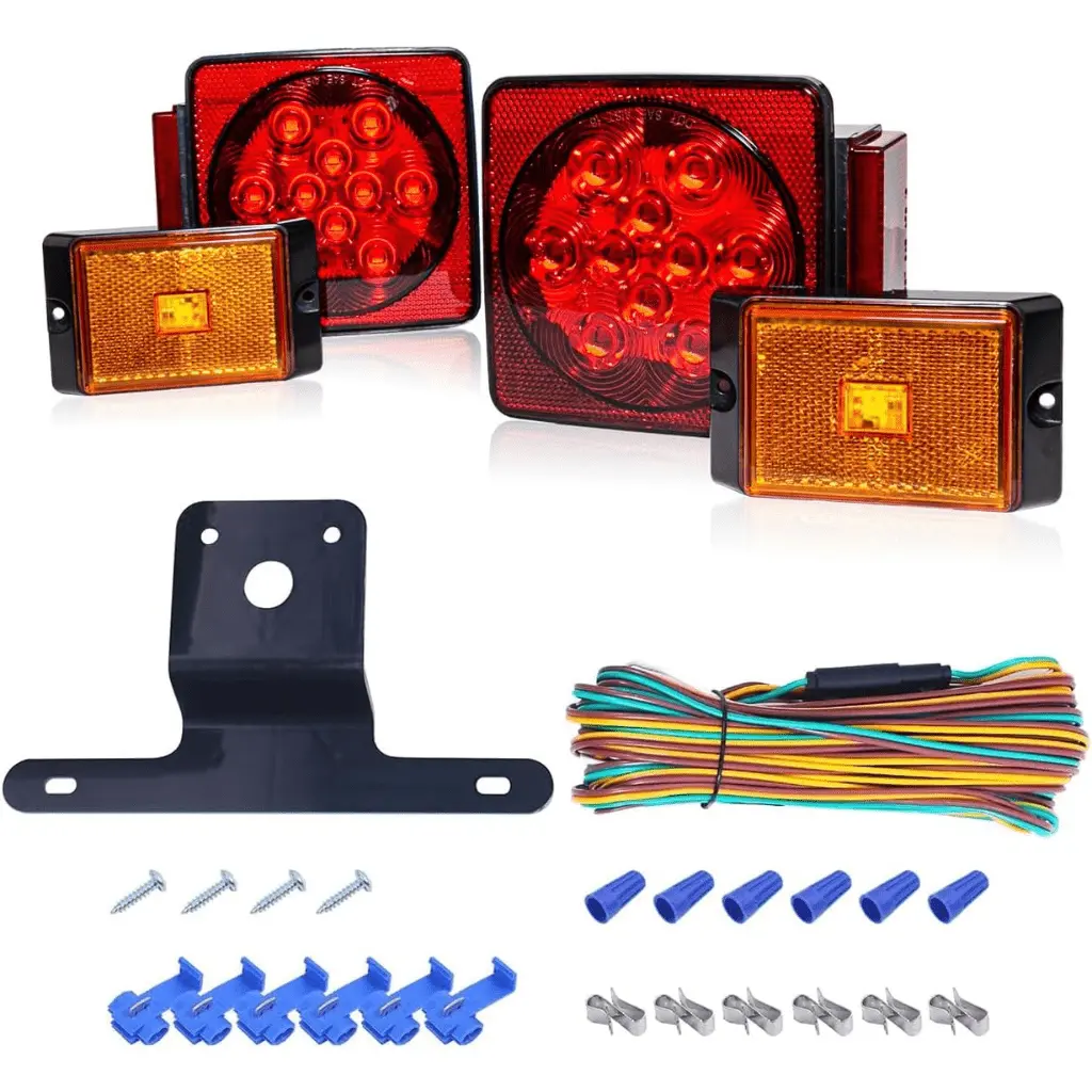 70205 Trailer Light Kit - 12V All Led, Left And Right Waterproof Submersible For Trailers, Boat Trailer Truck Marine Camper Rv Snowmobile, Red 1