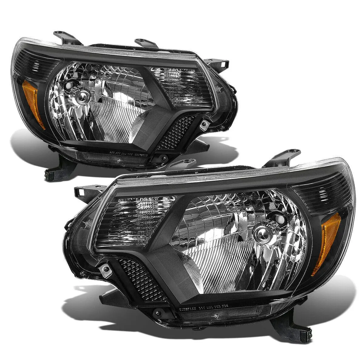 2012-2015 Toyota Tacoma Pair Black  Or Chrome Housing Amber Corner Headlight 1