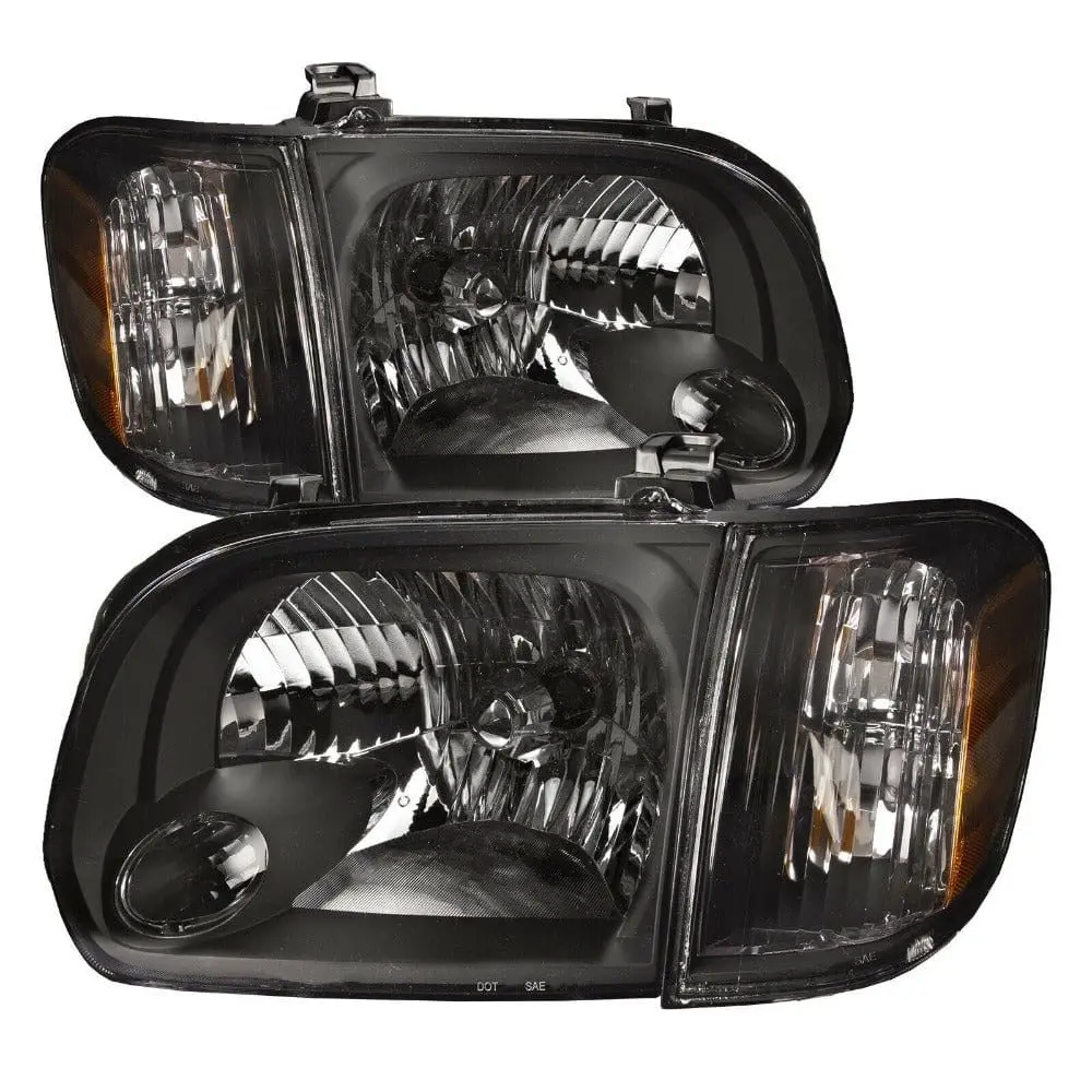 05-06 Toyota Sequoia/05-07 Tundra (Double Cab Only) 4Pc Headlights Blk Or Chrome Set 2