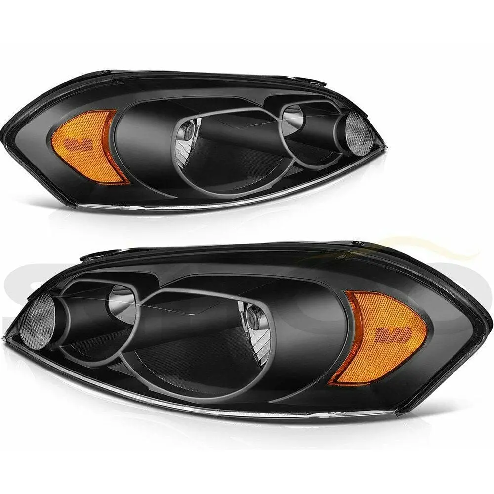 Black Housing 2006-2013 Chevy | Impala 06-07 Monte Carlo Headlights Lamps Left+Right 1