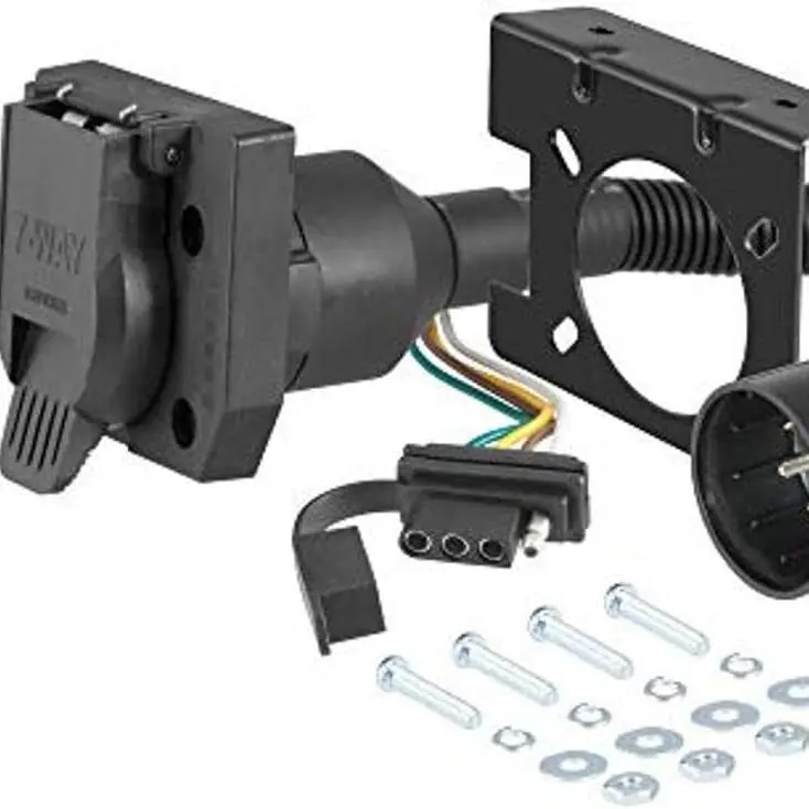 Curt 55774 Dual-Output Vehicle-Side 7-Pin, 4-Pin Connectors, Factory Tow Package And Uscar Socket Required, Black 1