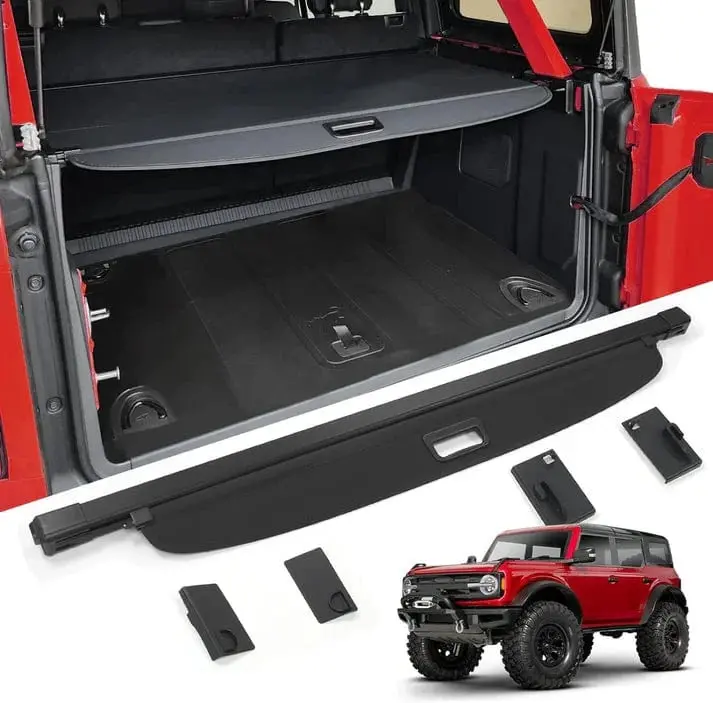 Trunk Cargo Cover For Ford Bronco Accessories 2021 2022 2023 2024 4-
Door, Retractable Trunk Cargo Cover Security Shade Cargo Cover, 1- Pack 1