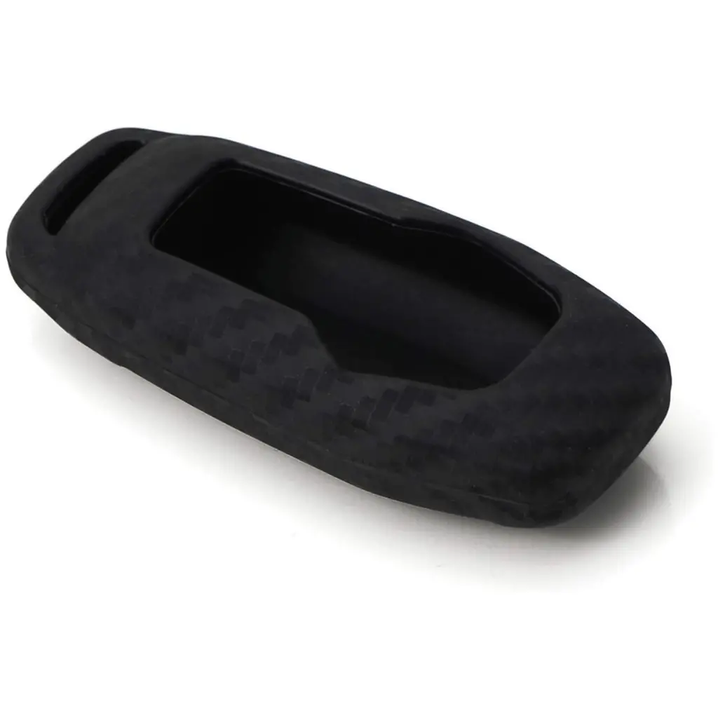 Carbon Fiber Finish Soft Silicone Key Fob Cover Compatible With 2015-2017 Ford Explorer Or F-150 3-Button 1