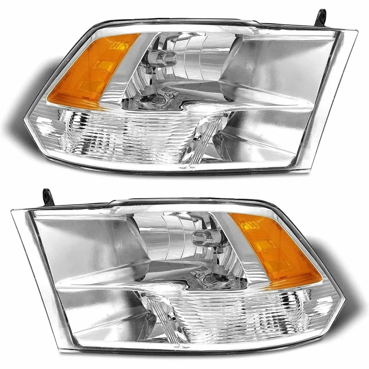 2009-2018 Ram 1500 2500 3500 Chrome | Black Housing | Quad Headlamps 09-18 Dodge Ram 1