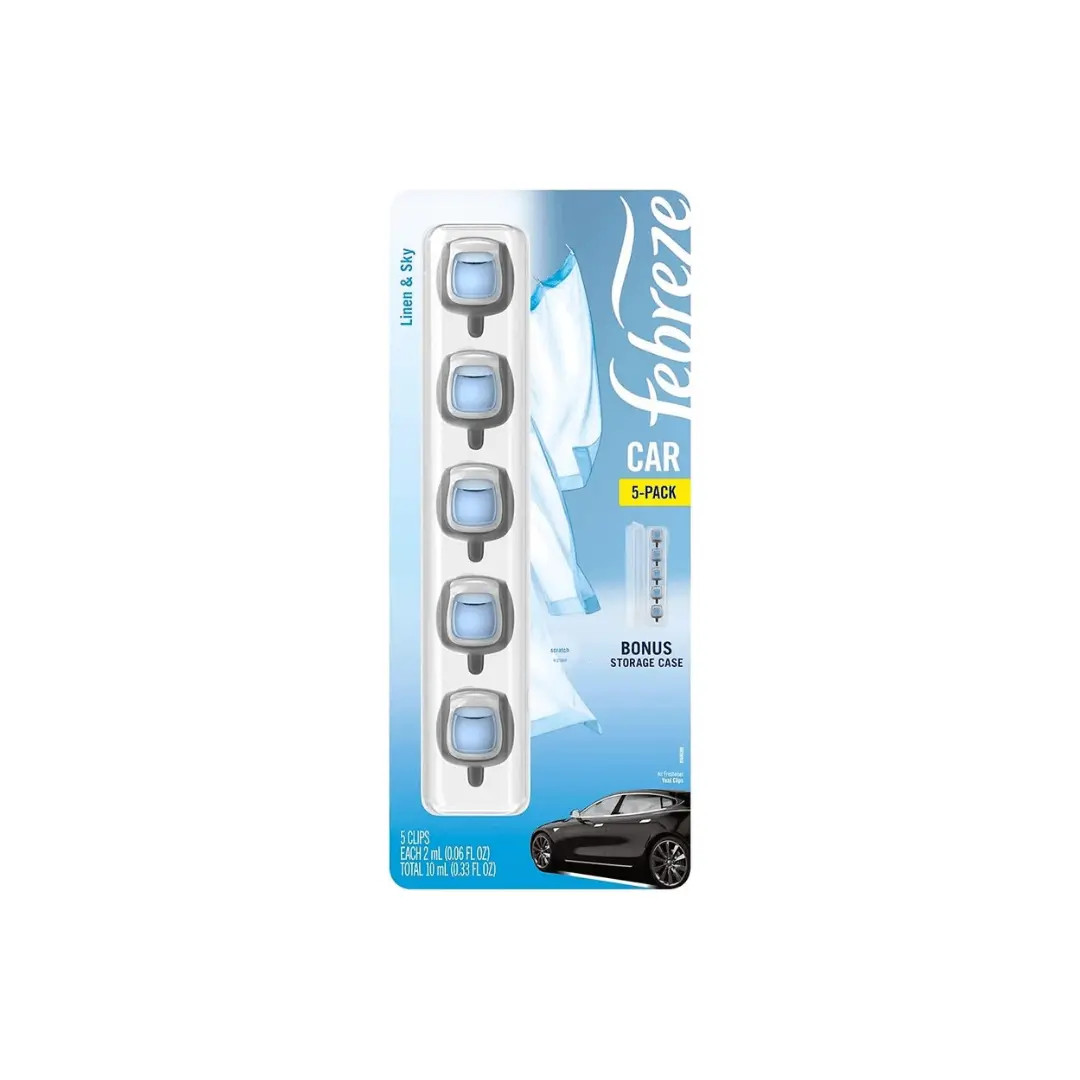 Febreze Car Air Freshener, Set Of 5 Clips - Up To 150 Days 1