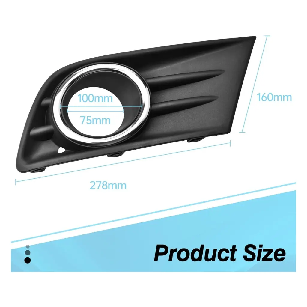 Fog Light Cover With Chrome Bezel Trim Pair Front Bumper (A Pair) Compatible With Honda Pilot 2012-2015 Replaces 71107-Sza-A50 71102-Sza-A50 2