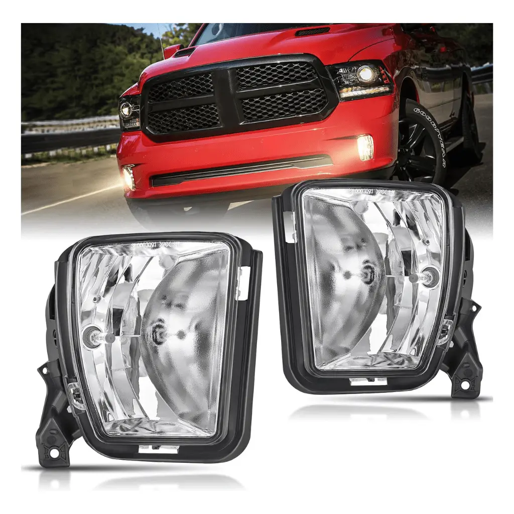 Fog Lights Assembly Compatible With 2013 2014 2015 2016 2017 2018 Dodge Ram 1500 2019-2021 Ram 1500 Classic (Not Fit For Rebel Model) 1