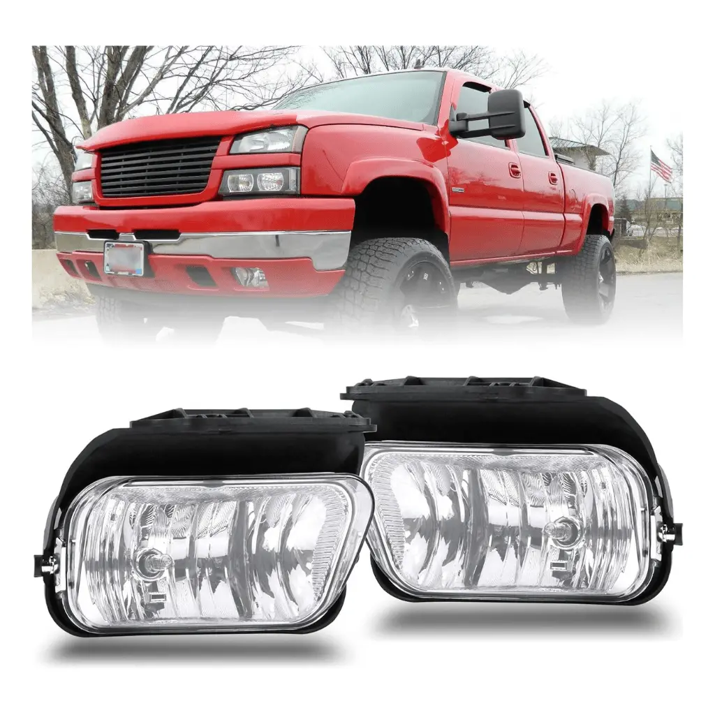 Fog Lights For 2003-2006 Chevy Silverado 1500 2500 3500 1500Hd 2500Hd | 2007 Classic 02-06 Avalanche Driver And Passenger Side 1