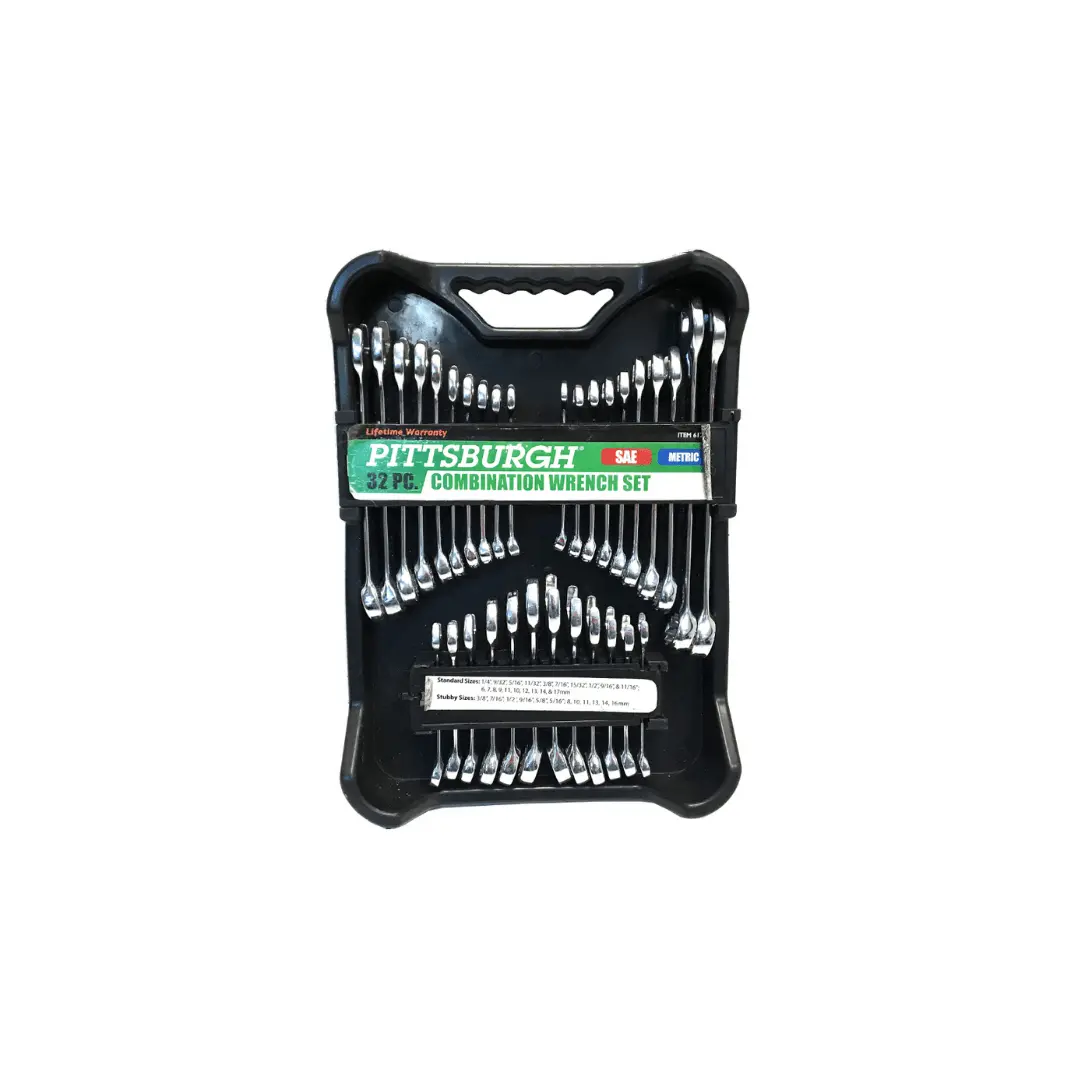 Fully Polished Sae And Metric Combination Wrench Set, 32 Piece 1