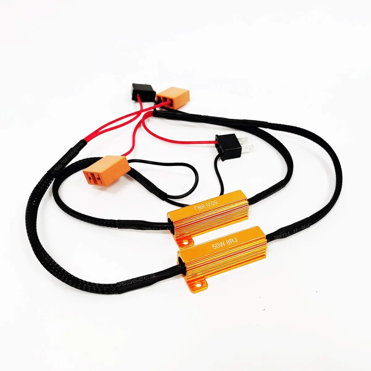 H7 Led Load Resistor Kit 50W 8Ohm Headlight Bulb Relay Harness Adapter Anti Flicker Error Decoder Warning Canceller 1