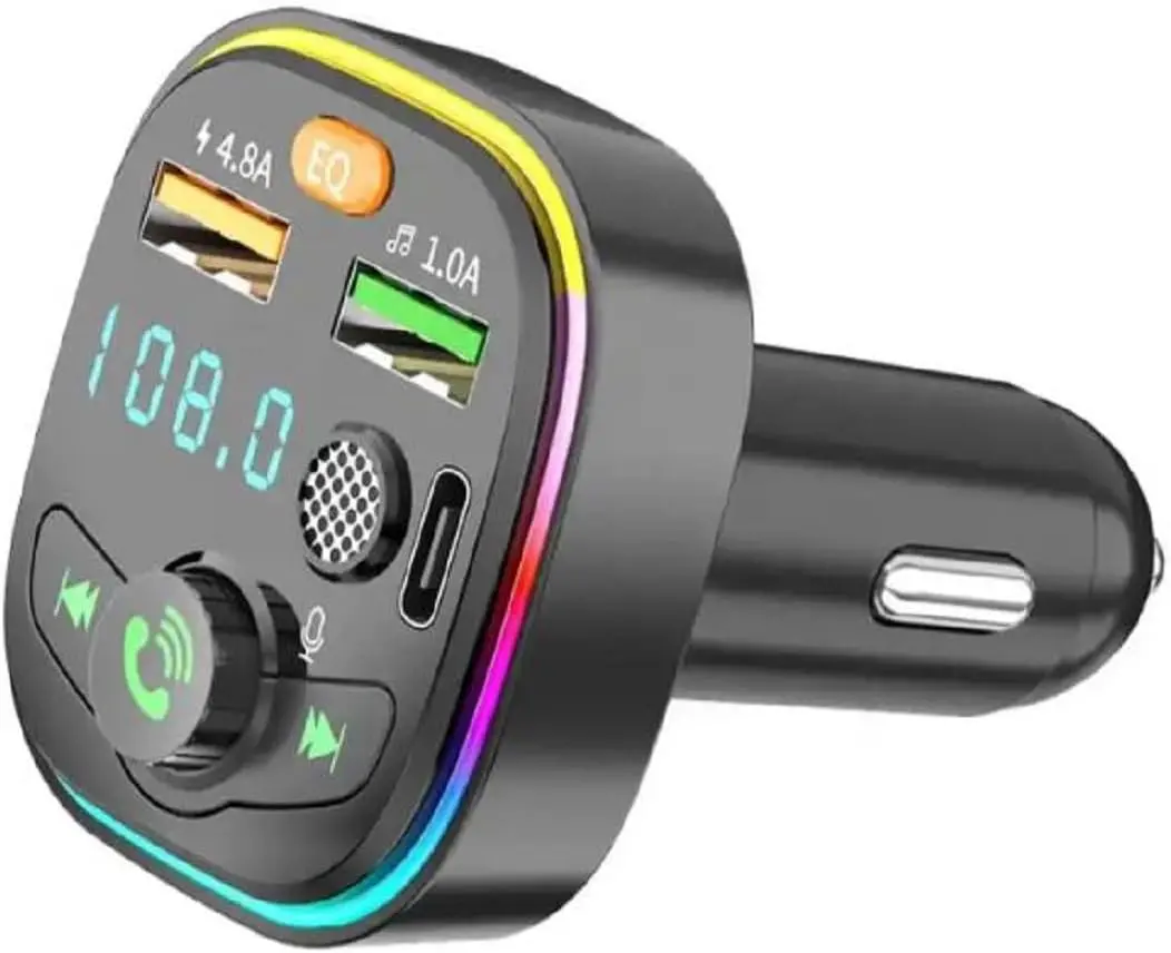 Handsfree Call Car Charger,Wireless Bluetooth Fm Transmitter Radio Receiver,Mp3 Audio Music Stereo Adapter,Dual Usb Port Charger 1