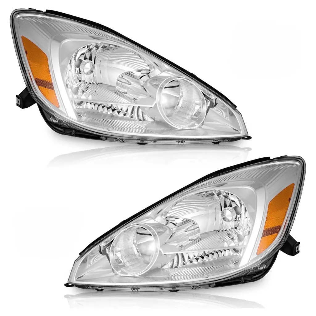 Headlights 2004 2005 Toyota Sienna|04-05 Rav4 Pair Chrome Housing 1
