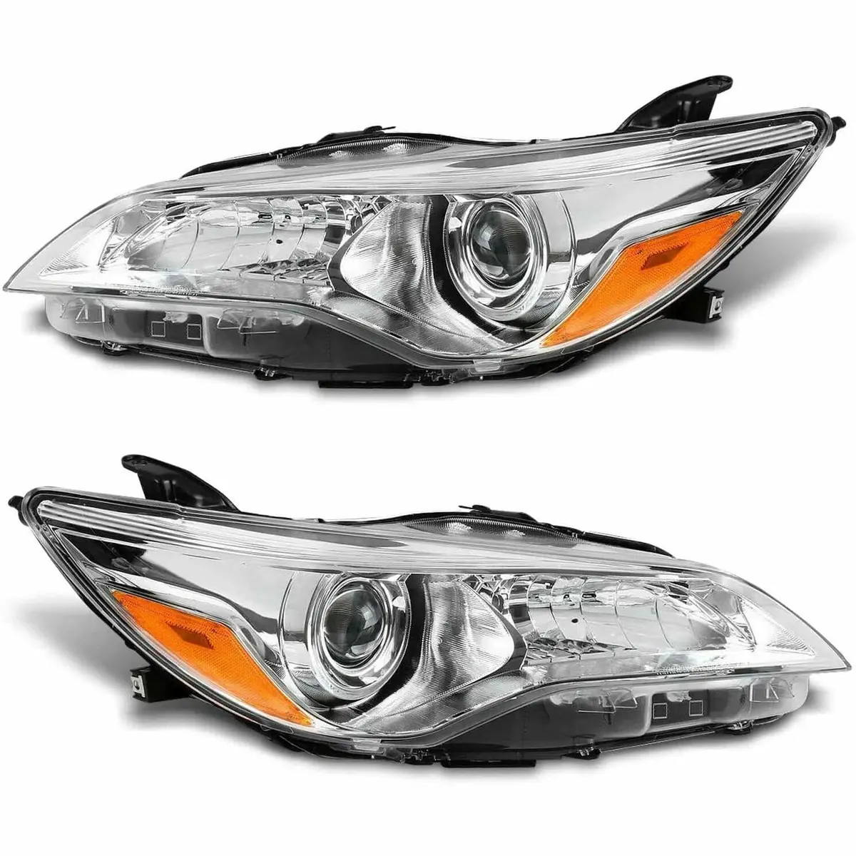 2015-2017 Toyota Camry Chrome Headlights Clear Or Black Projector Lamps Pair 2