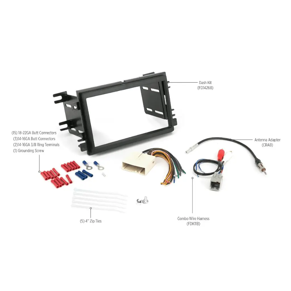 Icfd6bn Double Din Radio Installation Dash Kit Compatible With Select 2007-2010 Ford And Mercury Vehicles 1