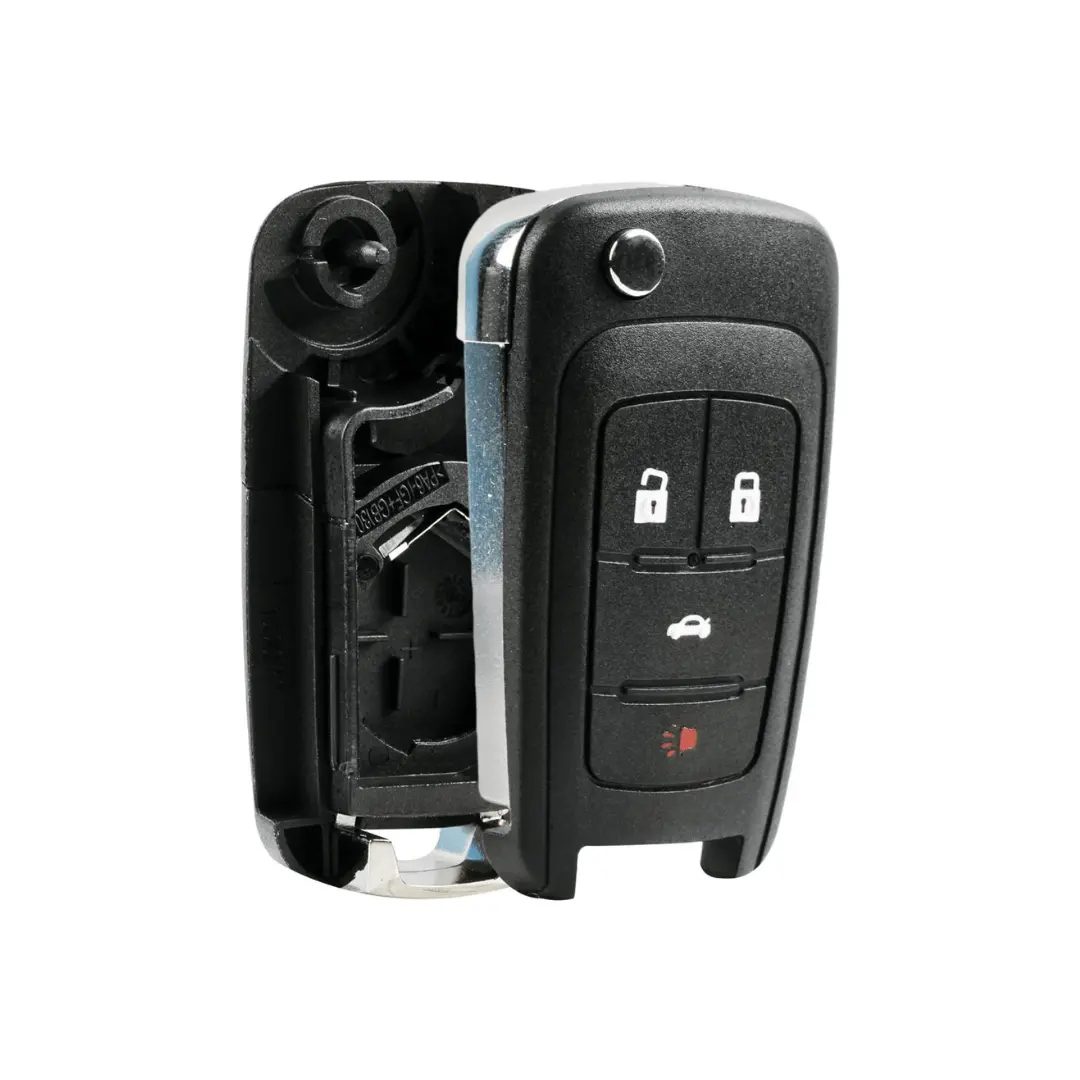 Key Fob Keyless Entry Remote Flip Shell Case & Pad Fits Buick, Chevy, Gmc 1