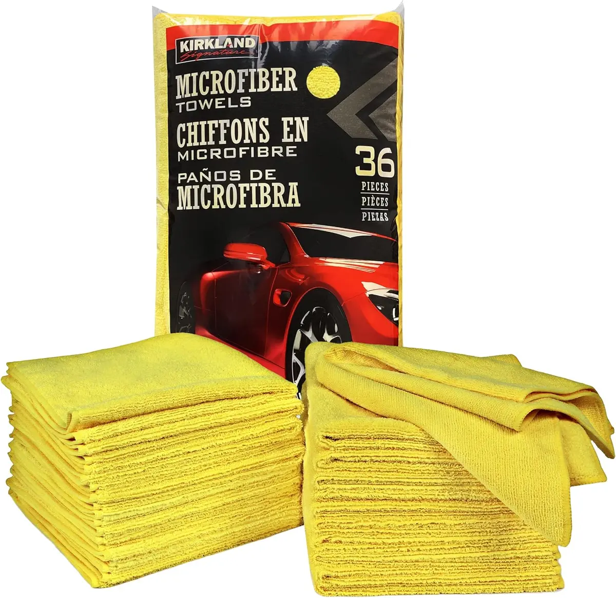 Kirkland Signature Ultra High Pile Premium Microfiber Towels, 16X 16, 36 Count (Pack Of 1), Yellow - 713160 1