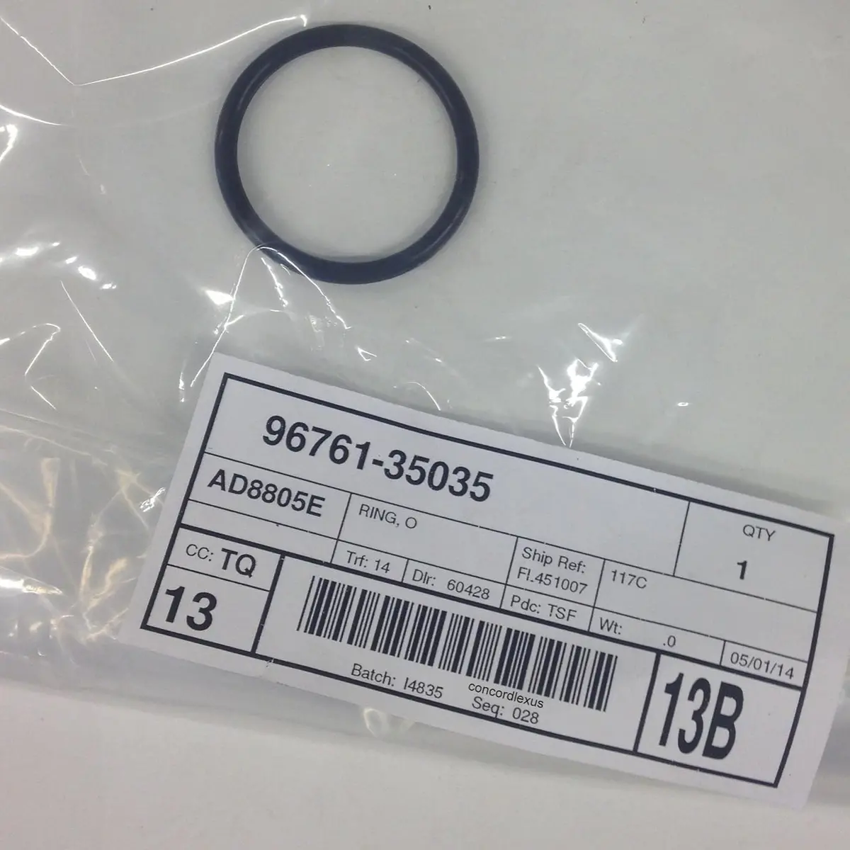 Lexus | Toyota 96761-35035, Engine Coolant Pipe O-Ring 1