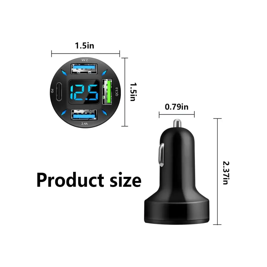 Mini Quick Charge Voltmeter & Car Cigarette Lighter Charger 1