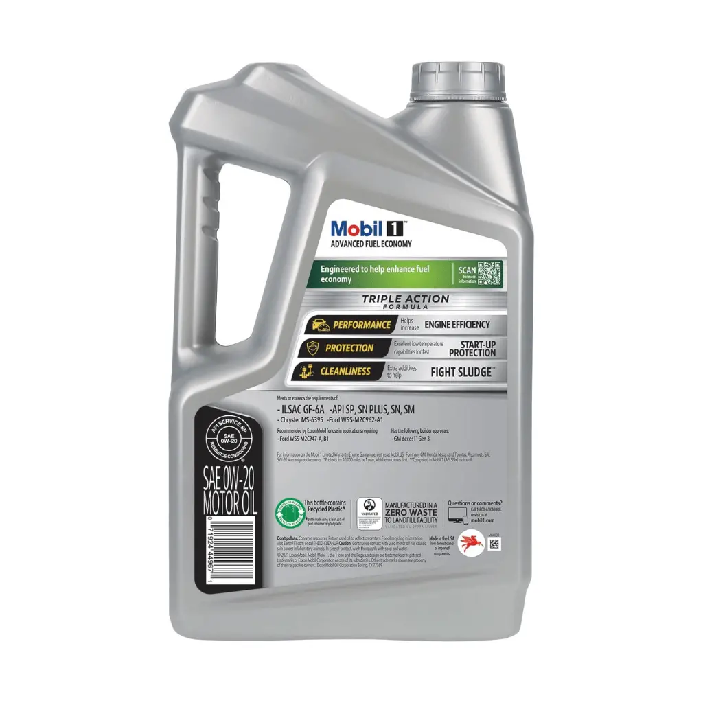 Mobil 1 Advanced Fuel Economy Standard Full Synthetic Engine Oil 0W-20 5 Quart 2