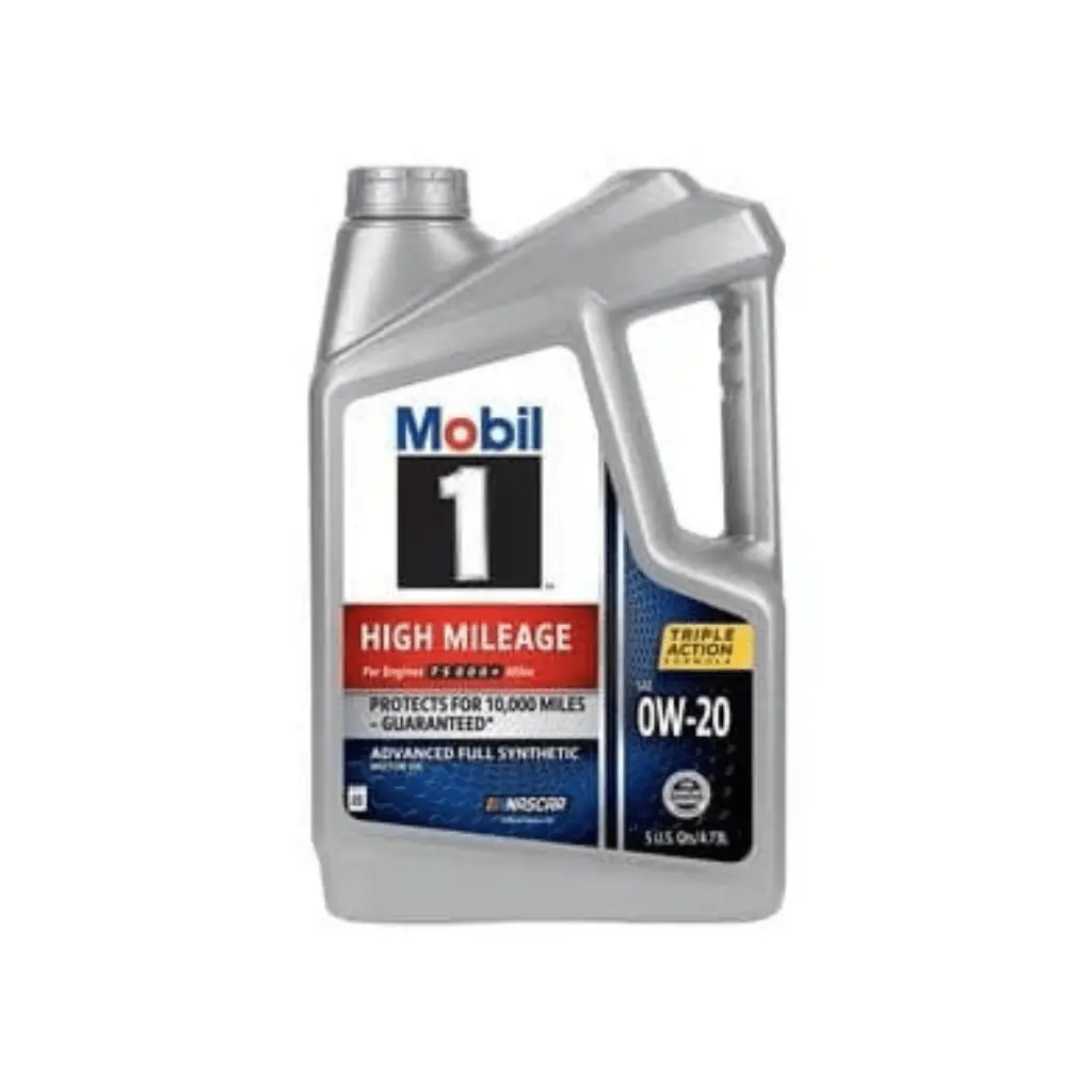 Mobil High Mileage Full Synthetic Engine Oil 0W-20 5 Quart 1