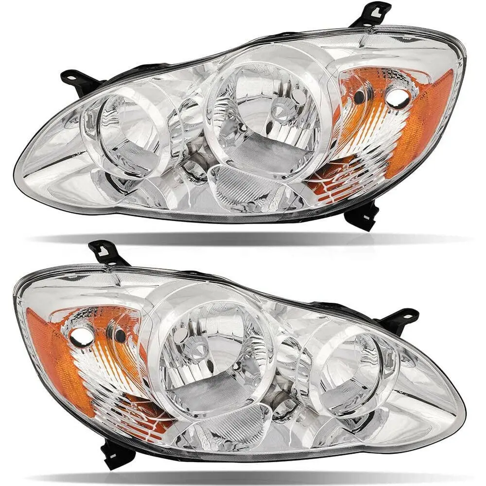 New** 2003-08 Toyota Corola Chrome Pair Headlights 1