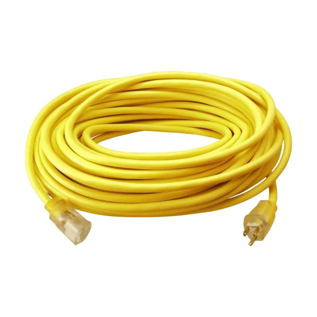 Outdoor Cord-12/3 Sjtw Heavy Duty 3 Prong Extension Cord-For Commercial Use (50'; Yellow); 50 Feet 1