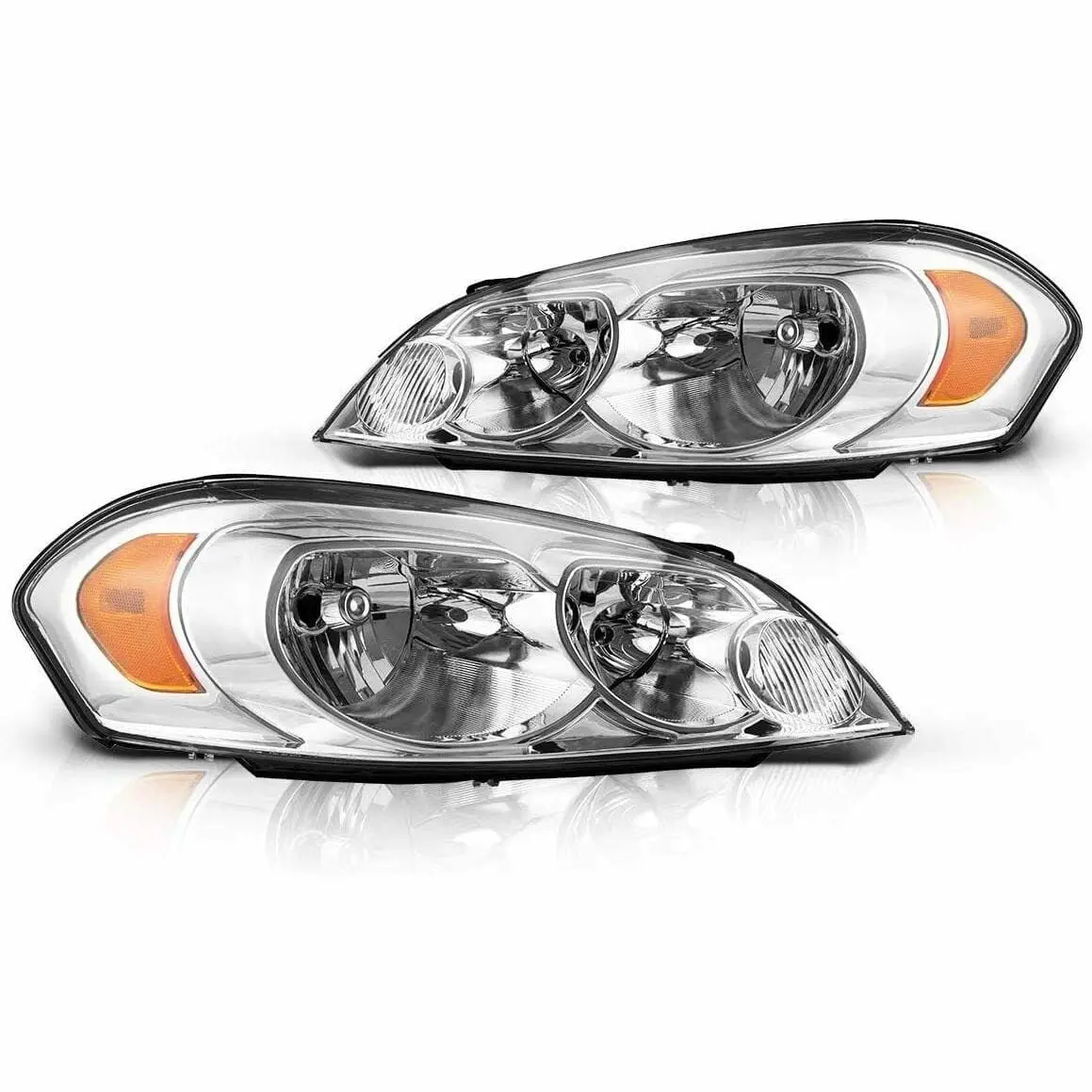 Pair Headlights Assembly For 2006-2013 Chevy Impala Headlamp Replacement Set 1