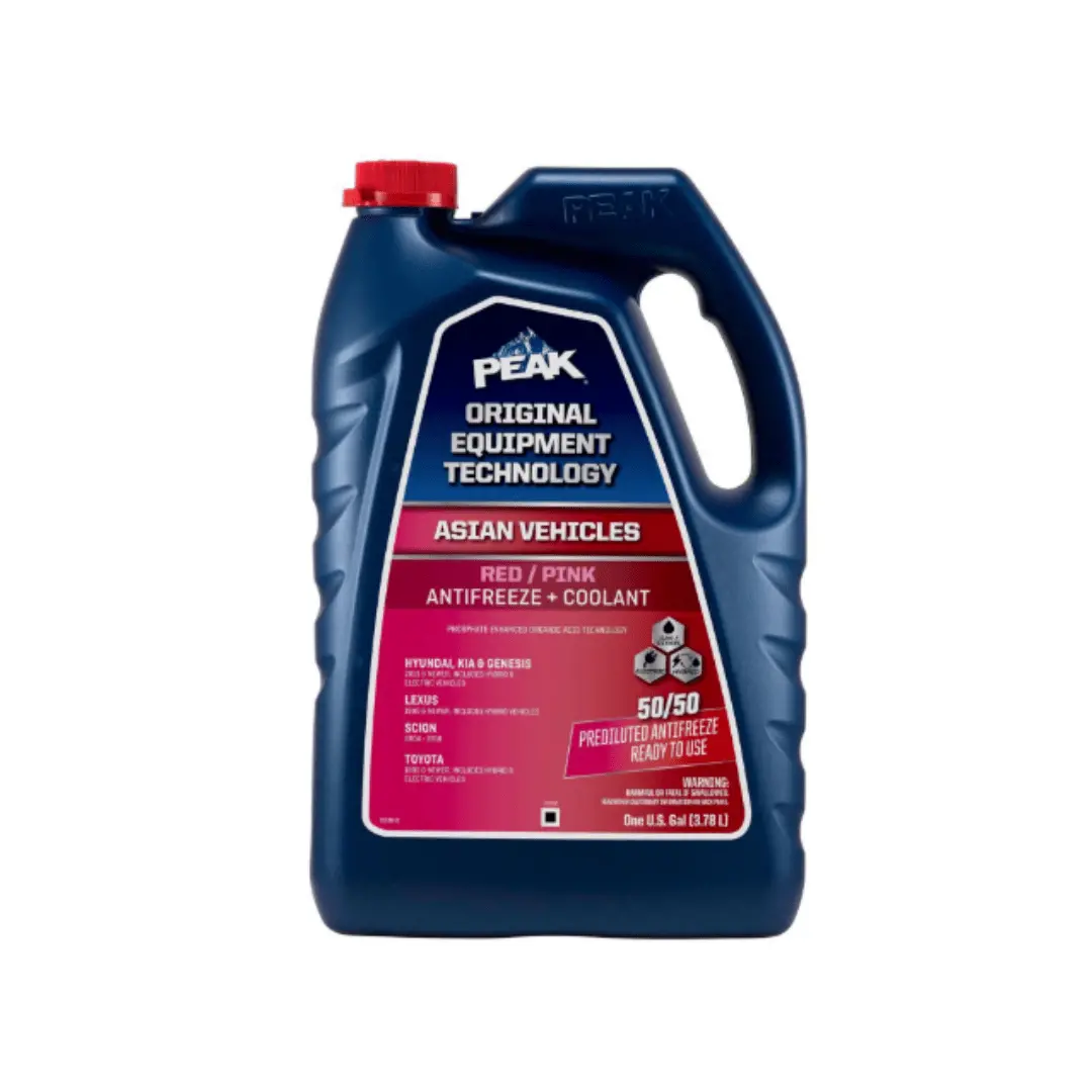 Peak Original Equipment Technology Asian Vehicles Red, Pink Antifreeze And Coolant 50/50 Prediluted 1
