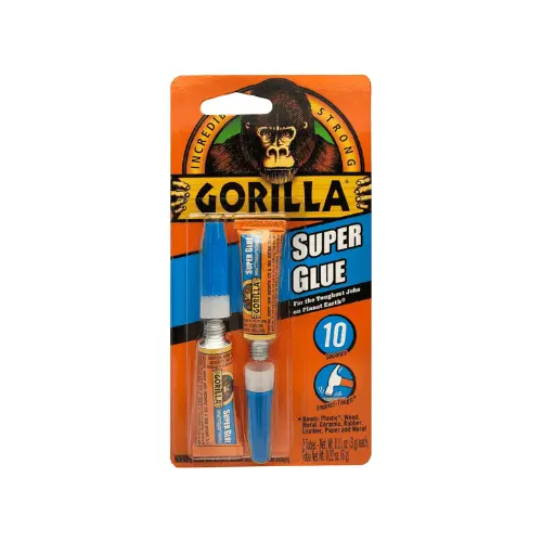 Gorilla Super Glue, Two 3 Gram Tubes, Clear 1