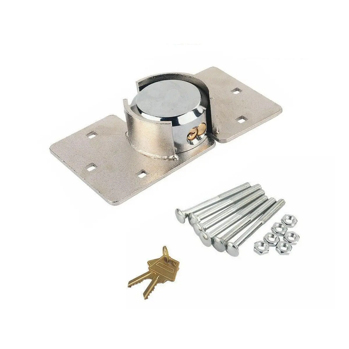 Steel Garage Lock Heavy Duty Van Shed Door Security Padlock Hasp Lock Set 1