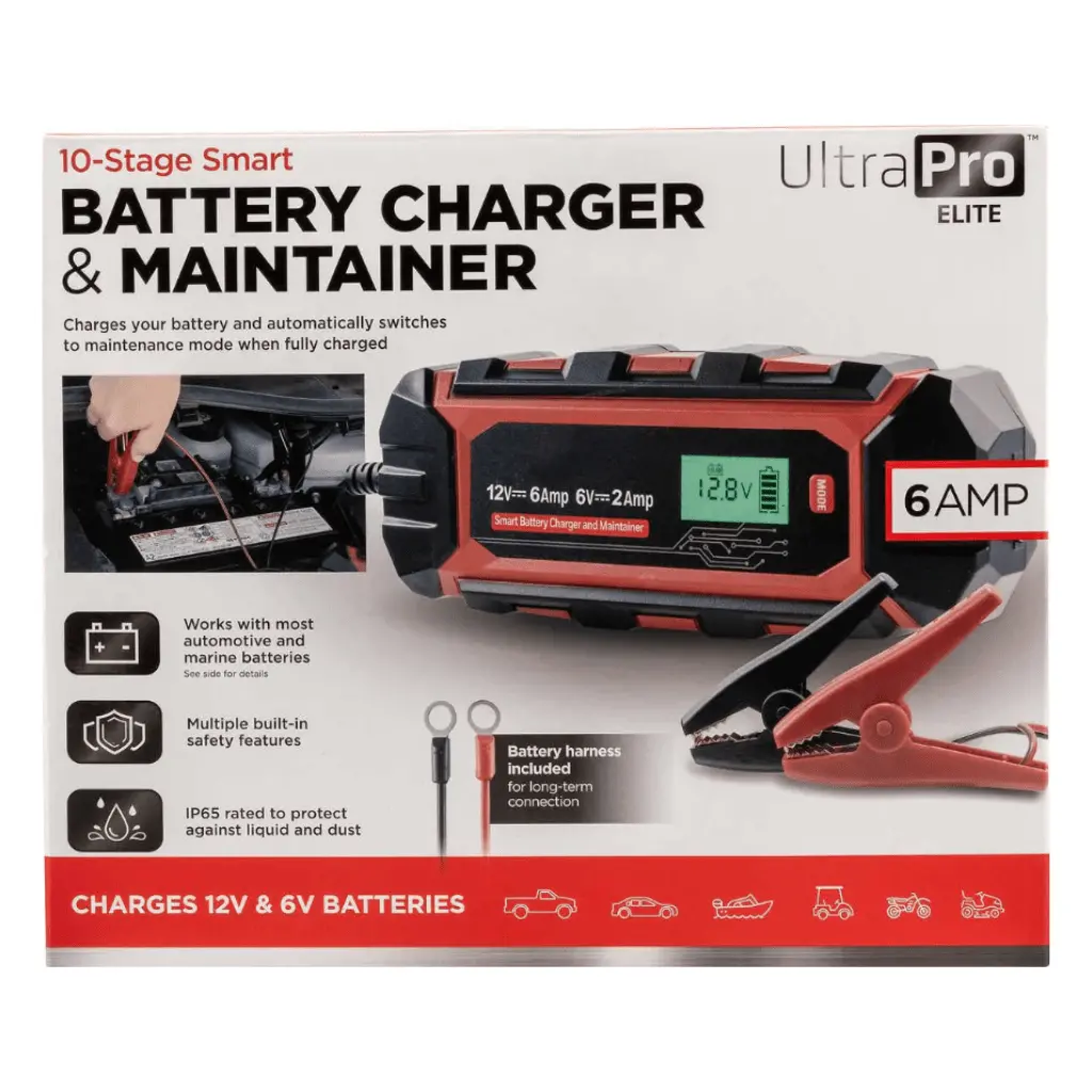 Ultrapro Elite Intelligent Battery Charger And Maintainer, 6V/12V, 6A 1