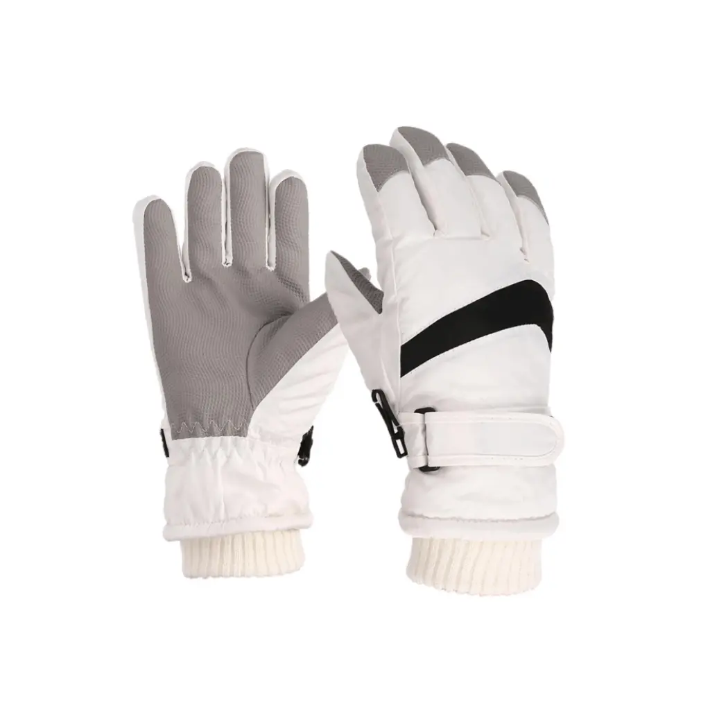 White Medium Ski Gloves 1
