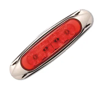 Mirrored Lens, Led Clearance Light With Chrome Base, 4 Diode, Red Cl41020r 1