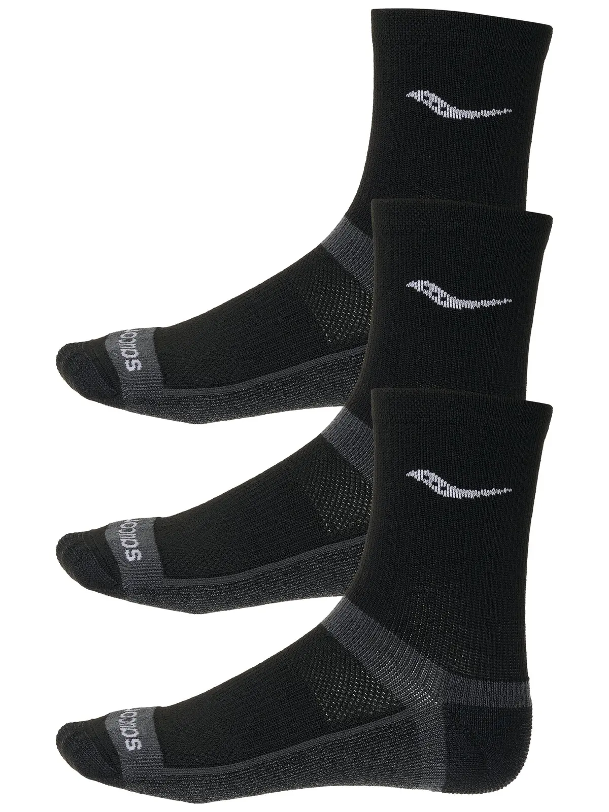 Saucony Inferno Cushioned Mid-Crew Socks – 3-Pack