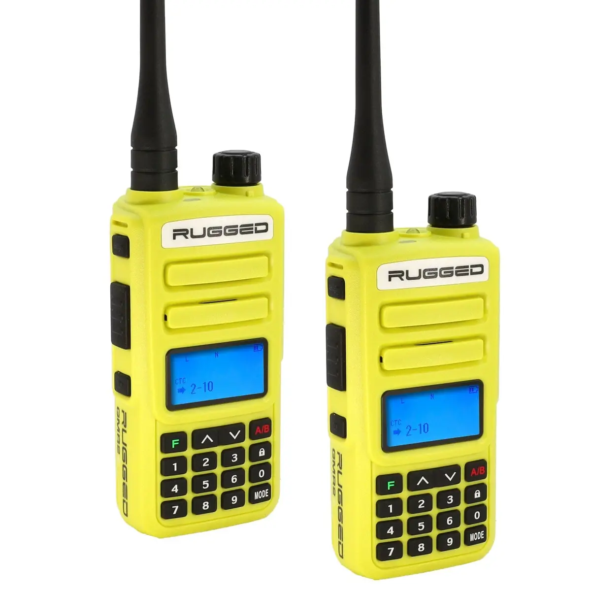 2 Pack - Rugged Gmr2 Plus Gmrs And Frs Two Way Handheld Radios - High Visibility Safety Yellow 1
