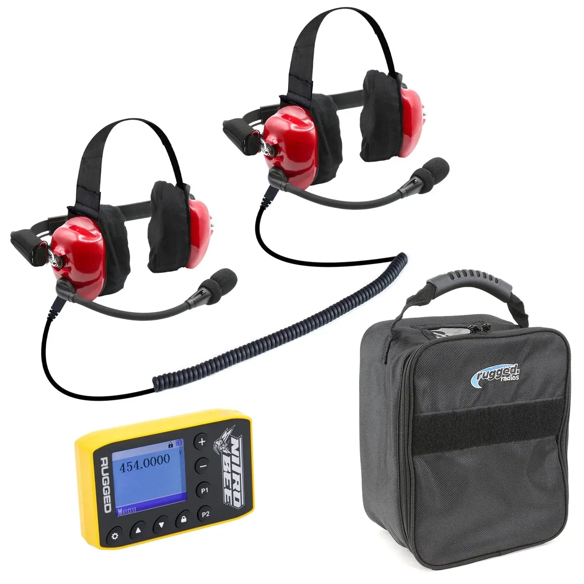 Bundle - H80 Track Talk Linkable Intercom Headset With Nitro Bee Xtreme Uhf Race Receiver And Carry Bag 1