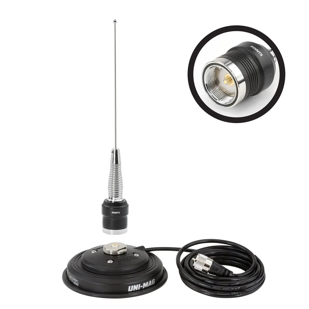 Gmrs / Uhf No Ground Plane (Ngp) Whip Antenna Kit With Magnetic Mount 1