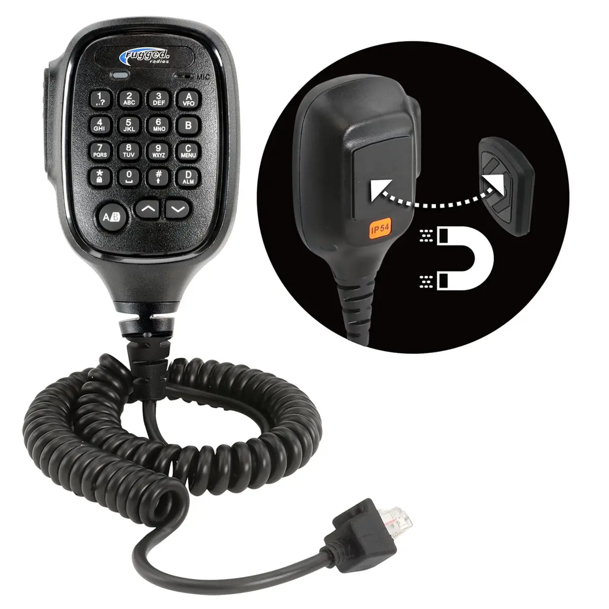 Hand Mic For Rdm-Db Mobile Radios With Scosche Surface Magnetic Mount 1