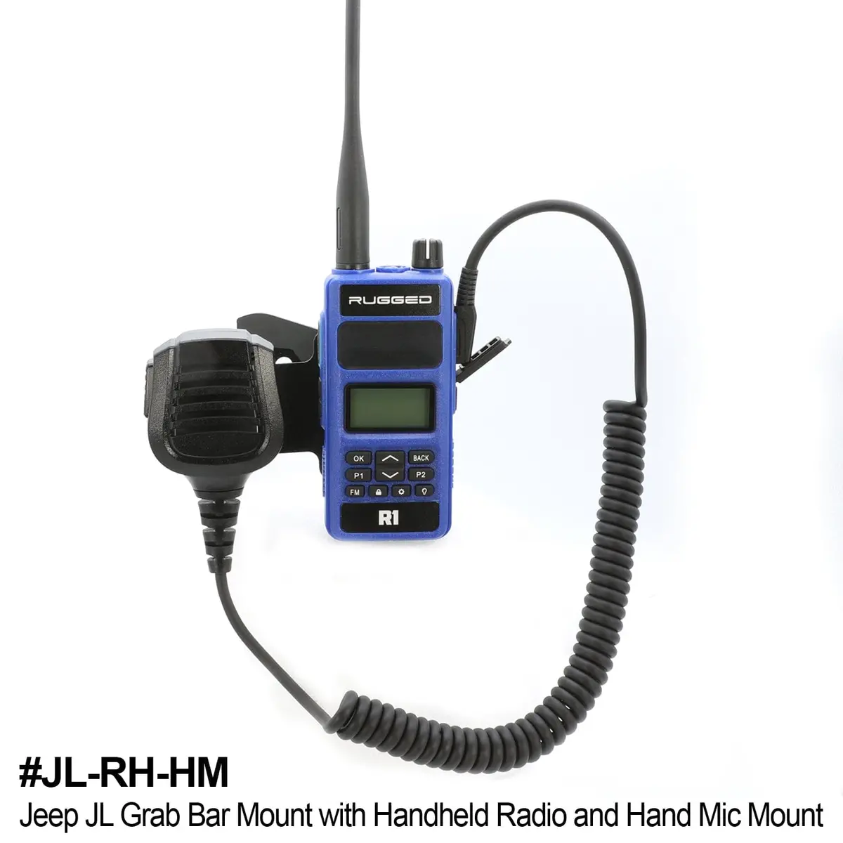 Handheld Radio Grab Bar Mount For Jeep Wrangler Jk, Jku, Jl And Gladiator Jt 4