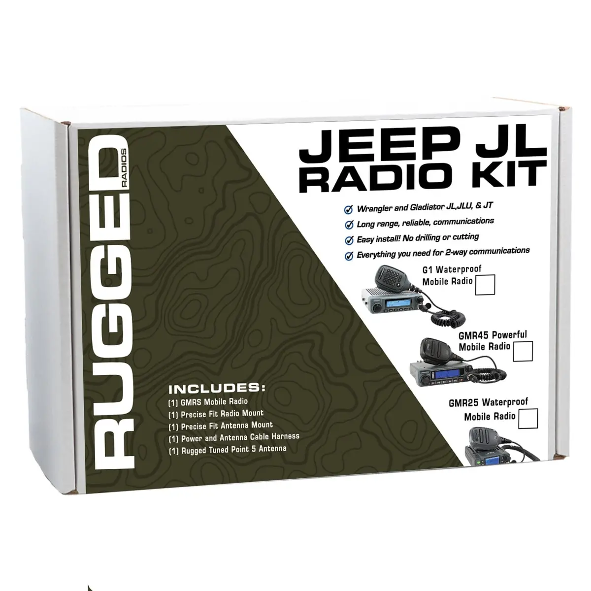 Jeep Wrangler Jl, Jlu, And Gladiator Jt Two-Way Gmrs Mobile Radio Kit 1