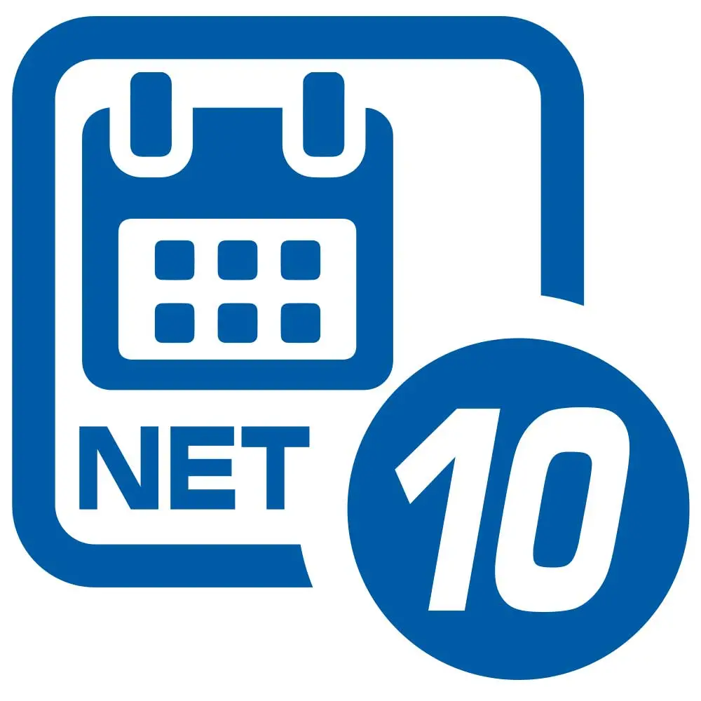 Net 10 Payment Terms - Please Pay Using The Established Net 10 Terms Agreed. 1