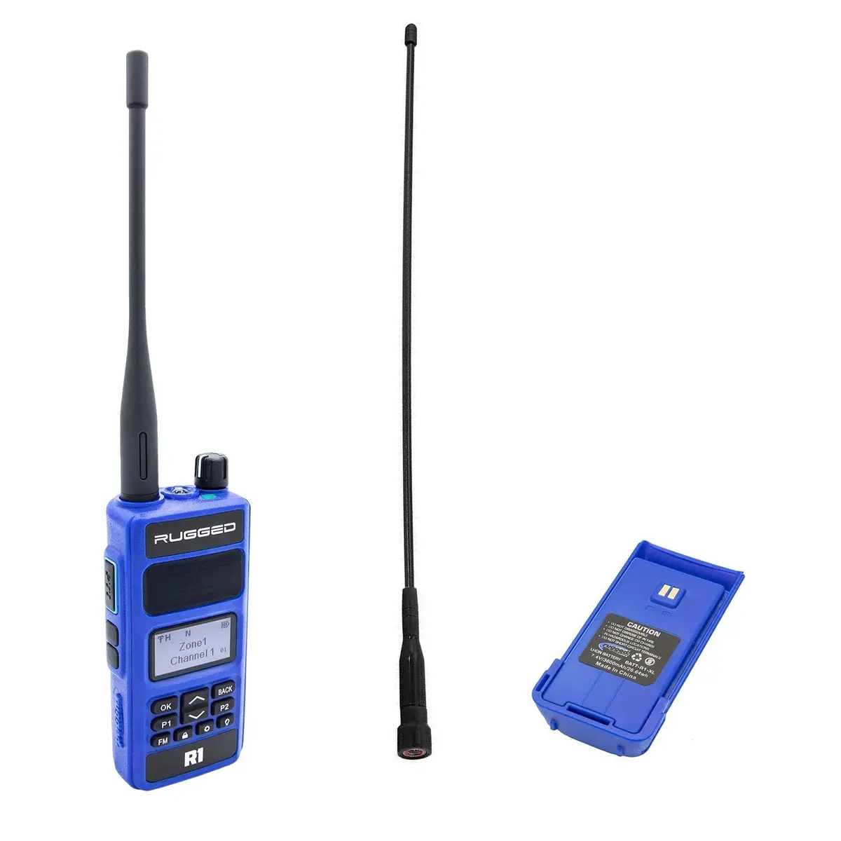Bundle - Rugged R1 - Handheld Radio With Long Range Antenna And High Capacity Battery 1