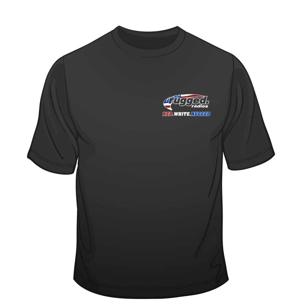 Rugged Radios American Flag T-Shirt - Black 1