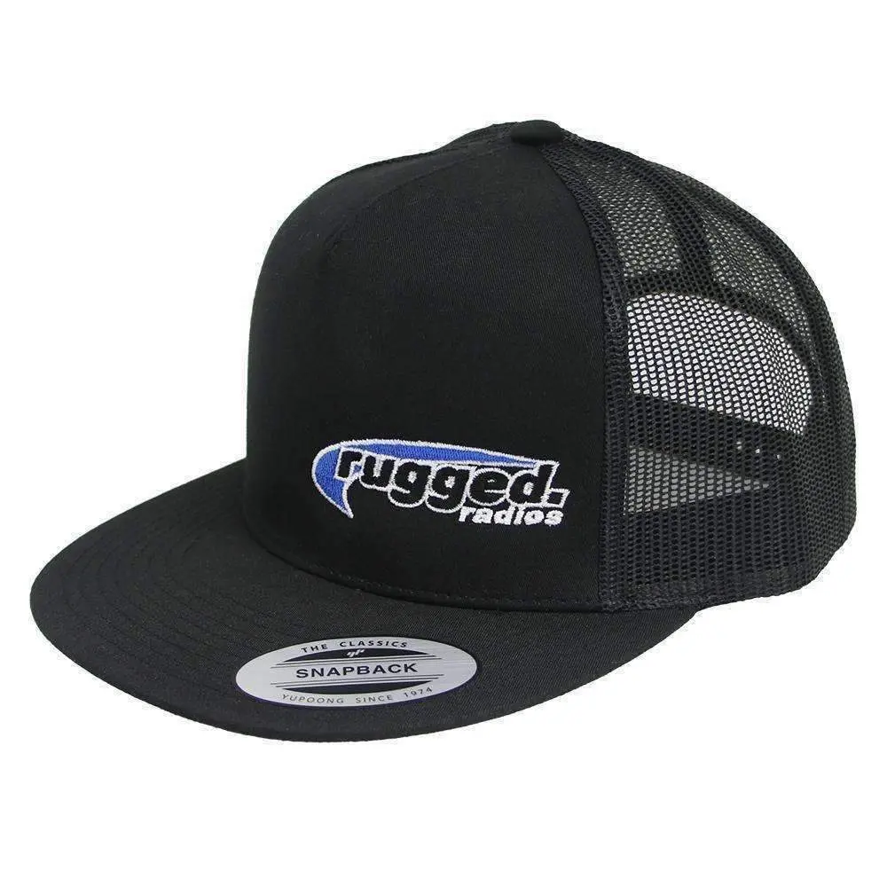 Rugged Radios Flat Bill Snapback Hat - Black 1