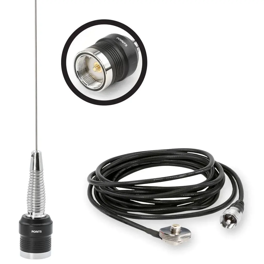 Gmrs / Uhf No Ground Plane (Ngp) Whip Antenna Kit & Nmo Mount 1