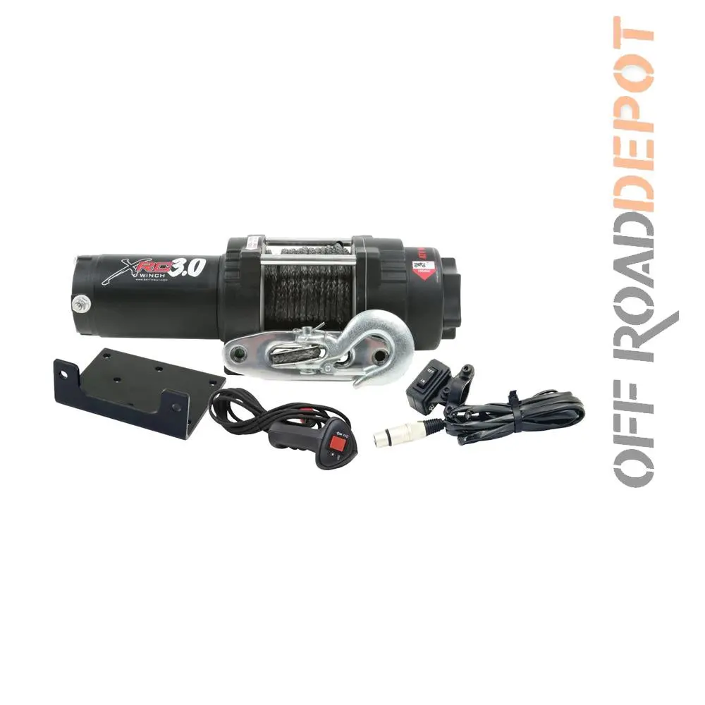 Winch 3000 Lbs Xrc4 Cable Sintetico 40' 1